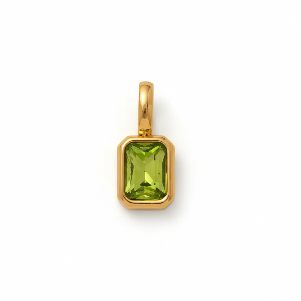 Peridot pendant on white background