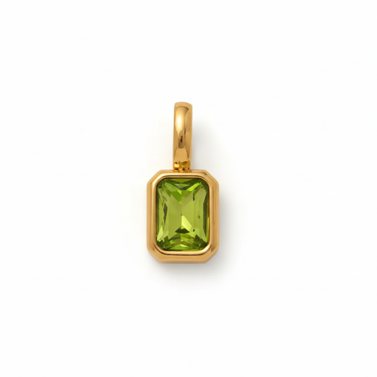 Peridot pendant on white background